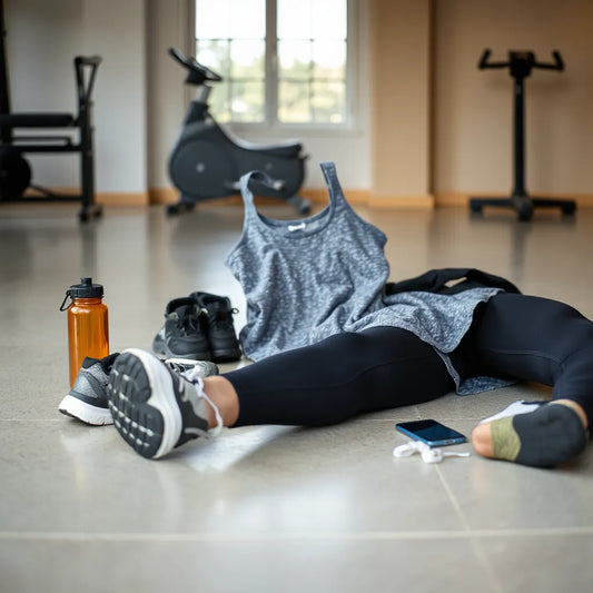 Breathable athletic clothing and training essentials neatly arranged before a workout