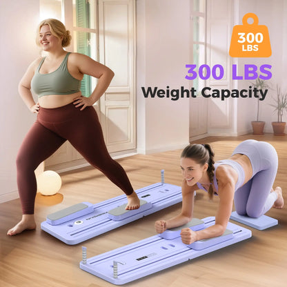 FED 5 in 1 Folding Pilates Board, Pilates Reformer Set with 300 LBS Weight Capacity, Portable Home Pilates for Woman (Purple)