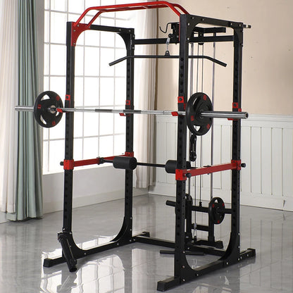Comercial Power Cage Squat Rack Multi-Grip Pull-Up Bar, Adjustable Safety Bars, Strength Training for Home Gym 1