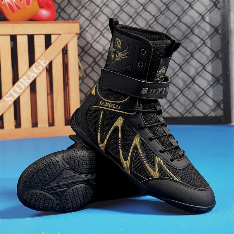 Boxing Shoes Men Fighting Training Professional Breathable Fighting Boxing Wrestling Squats Competition SneakersWrestling Shoes