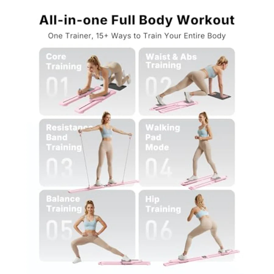 Pilates Board Multifunctional Abdominal Plate Detachable Ab Trainer Machine with Anti-Slip and Quiet Design Portable Pilates Re